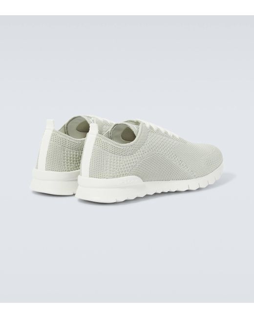 Kiton White Knit Sneakers for men