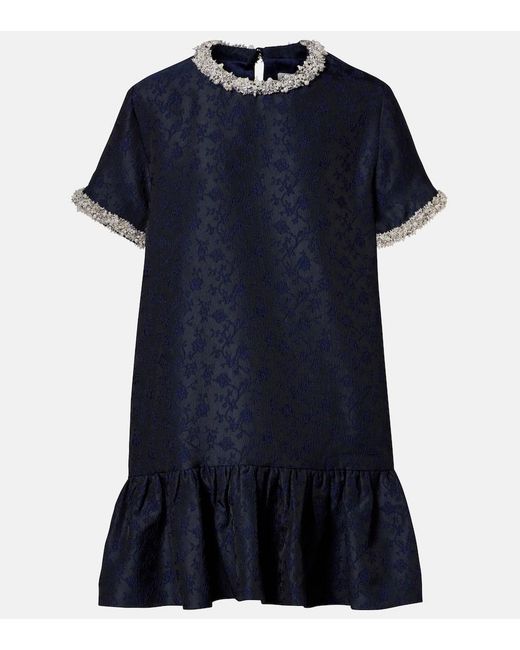 Vestido Corto Alison De Jacquard Adornado Jonathan Simkhai de color Blue