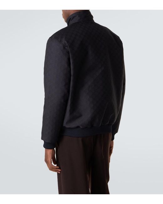 Gucci Black Gg Jacquard Track Jacket for men