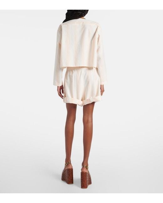 Chloé Natural Striped Shorts