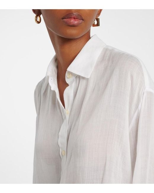 Leset White Niko Oversized Ramie Shirt