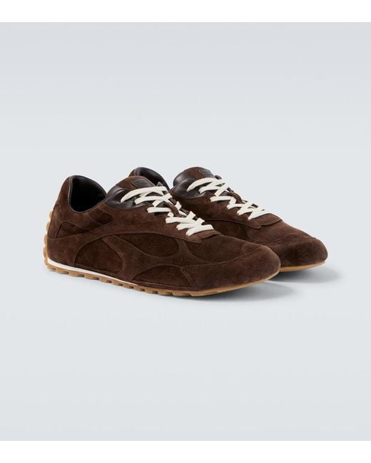 Bottega Veneta Brown Orbit Flash Suede Sneakers for men