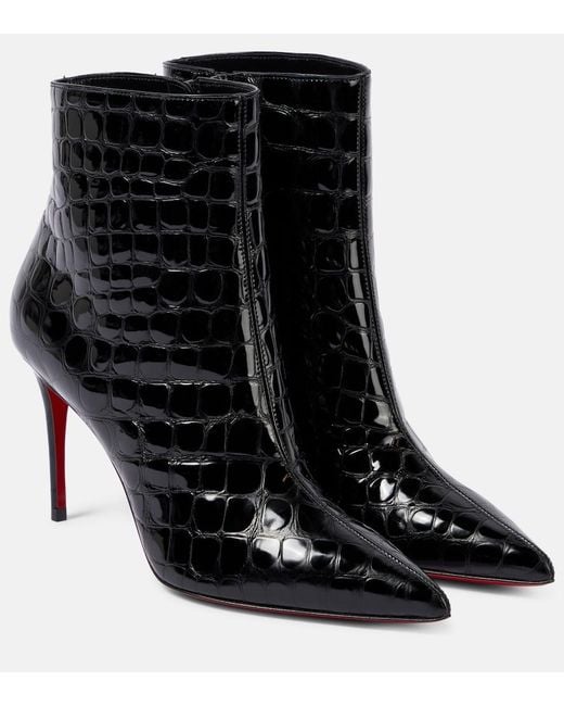 Christian Louboutin So Kate 85 Black Calf Ali Boots