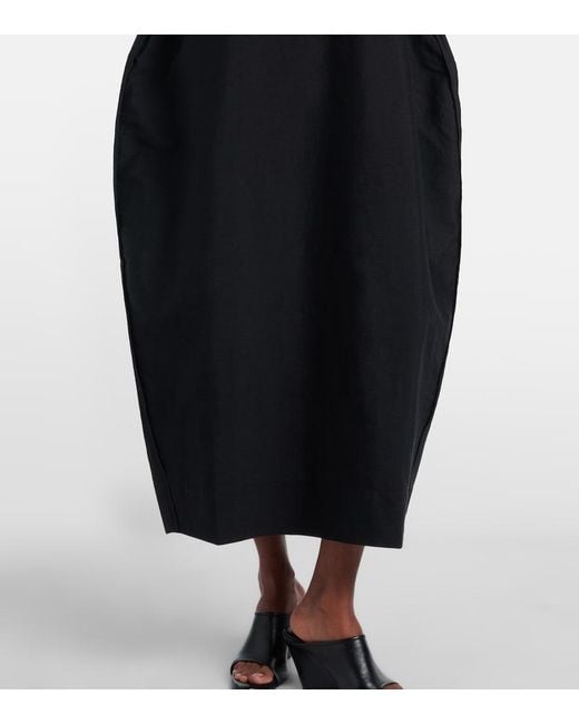 Rohe Black Linen And Silk-Blend Midi Dress