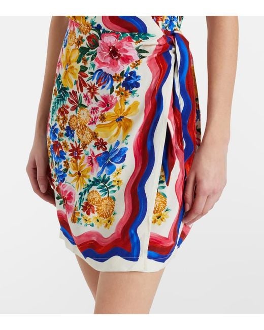 Farm Rio Red Bedrucktes Minikleid Floraline