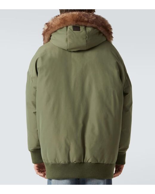 Loewe Wattierte Jacke Mit Shearling in Green für Herren