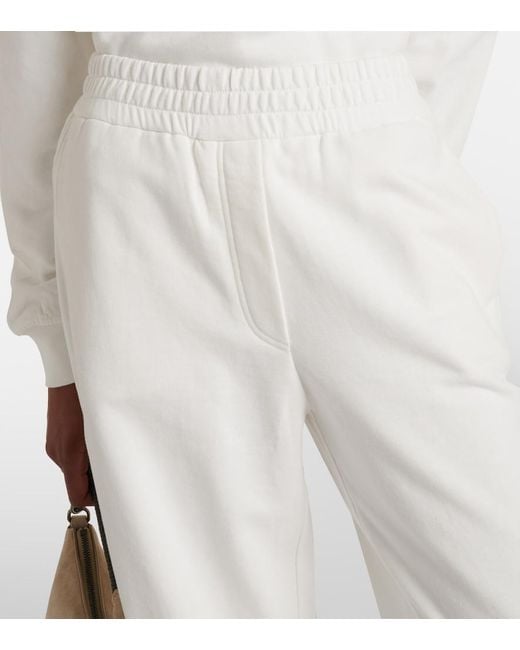 Brunello Cucinelli White Cotton Jersey Sweatpants