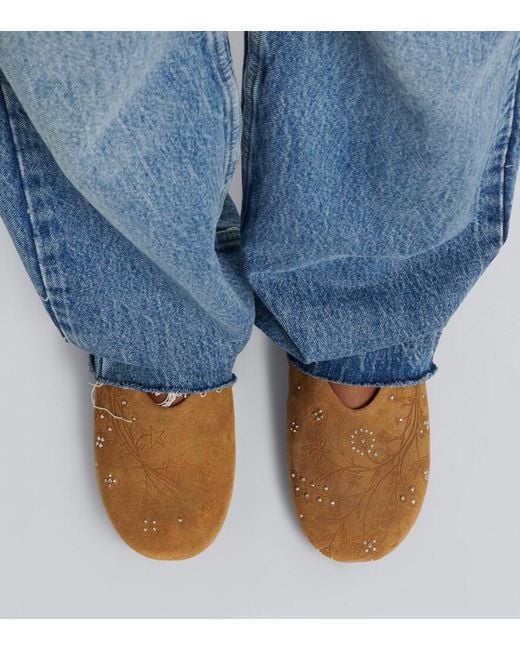 Golden Goose Deluxe Brand Brown Tierra Studded Suede Slip-On Shoes