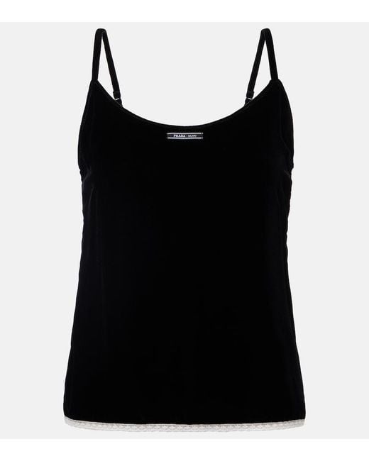Prada Black Velvet Top