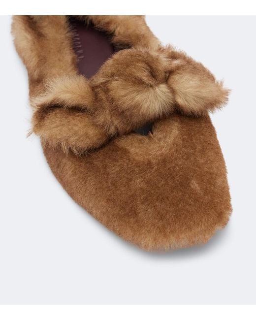 Zimmermann Brown Carousel Shearling Ballet Flats