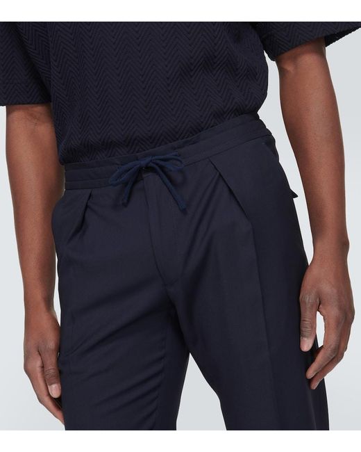 Pantaloni regular in lana vergine di Incotex in Blue da Uomo