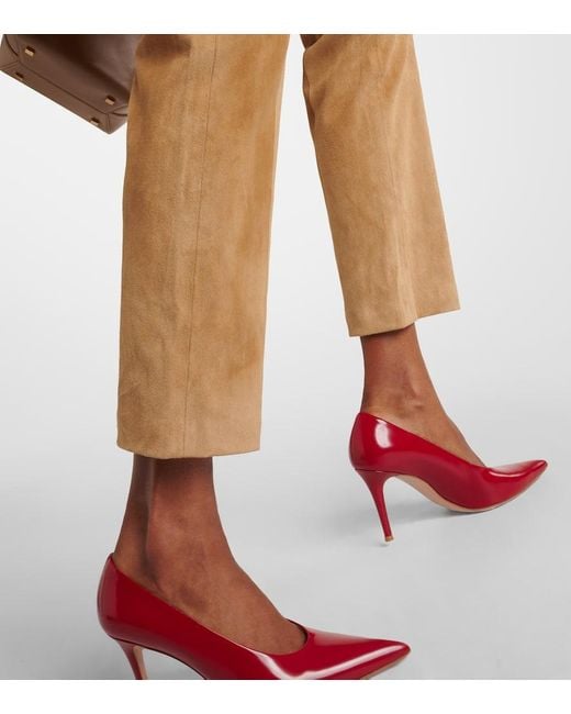 Joseph Natural Coleman Cropped Suede Straight Pants