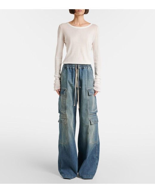 Rick Owens Blue Drkshdw Jumbo Belas Cargo Jeans