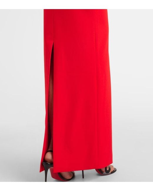 Solace London Red Afra Satin-Trimmed Gown