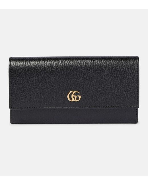 Gucci Black Portemonnaie GG Marmont aus Leder