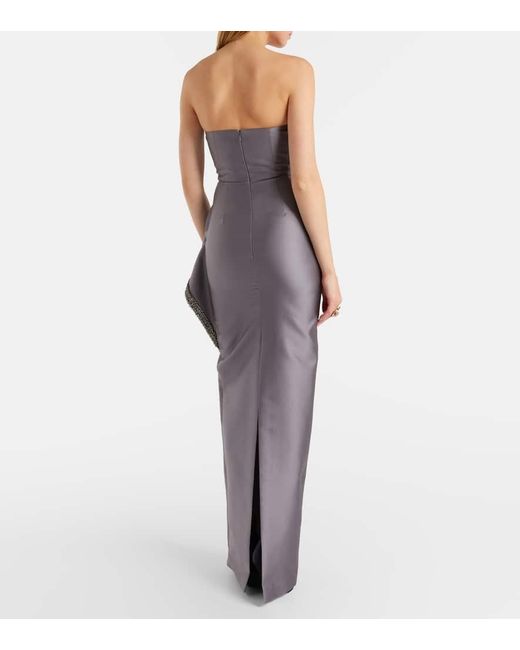 Roland Mouret Purple Crystal-Embellished Taffeta Gown