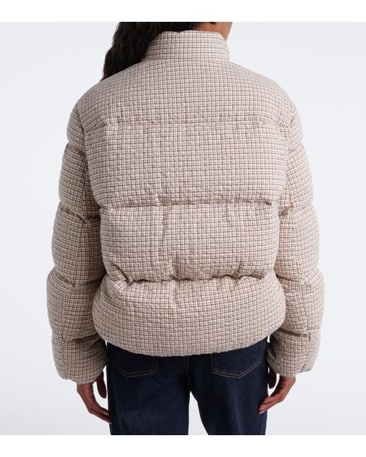Moncler Natural Cloante Checked Down Jacket