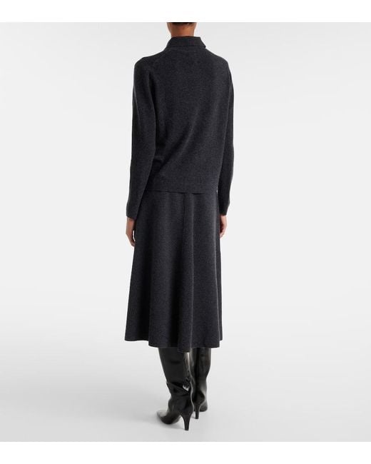 Jardin Des Orangers Blue Wool And Cashmere Polo Sweater