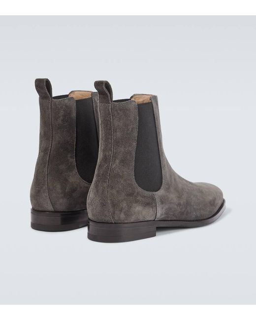 Manolo Blahnik Gray Delsa Suede Chelsea Boots for men