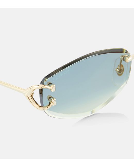 Cartier Blue Signature C Oval Sunglasses