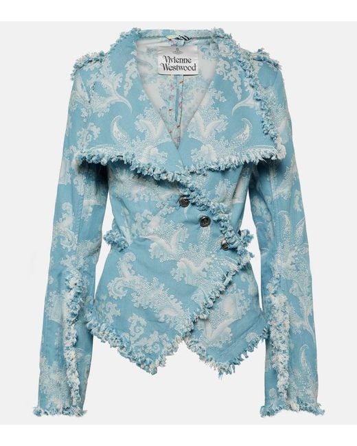 Vivienne Westwood Blue Jeansjacke Worth More aus Jacquard