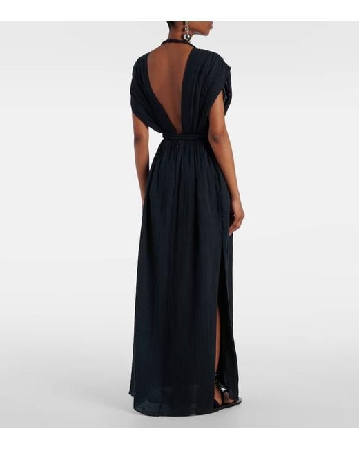 Isabel Marant Blue Joya Cutout Cotton Maxi Dress