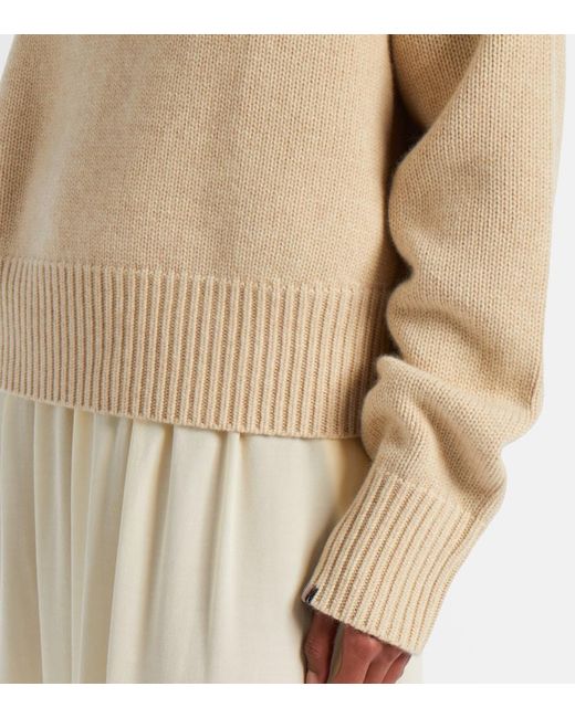 Extreme Cashmere Natural N°434 Crop Xtra Cashmere Turtleneck Sweater