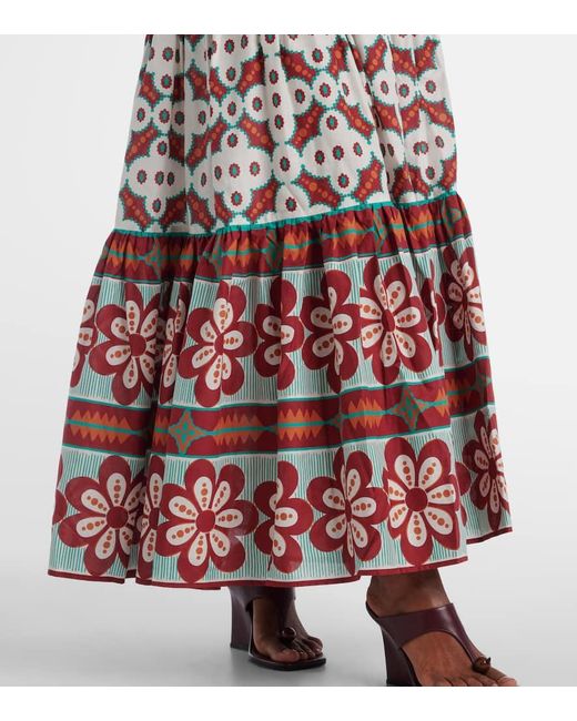 LaDoubleJ Big Printed Tiered Cotton Maxi Skirt