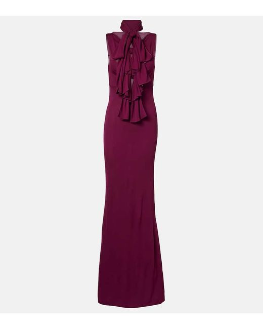 Alaïa Purple Robe Aus Jersey