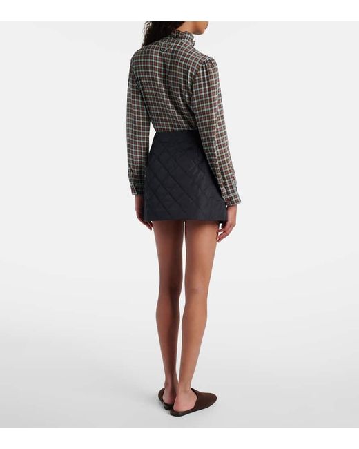 Mini-Jupe Matelassee En Re-Nylon Prada en coloris Blue