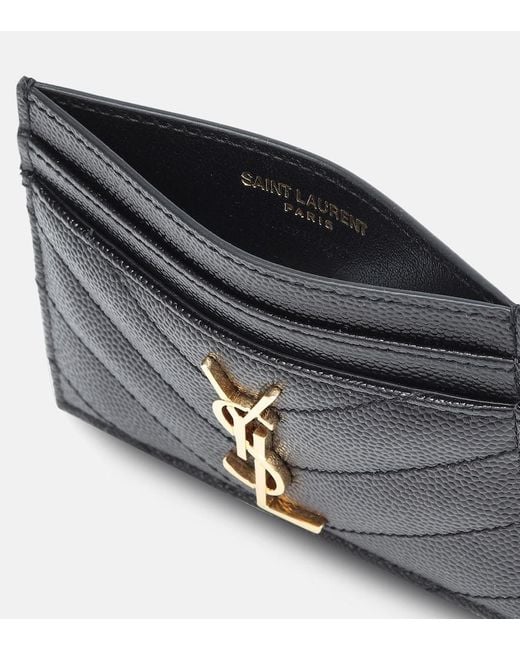 Saint Laurent Black Monogram Quilted Leather Card Holder