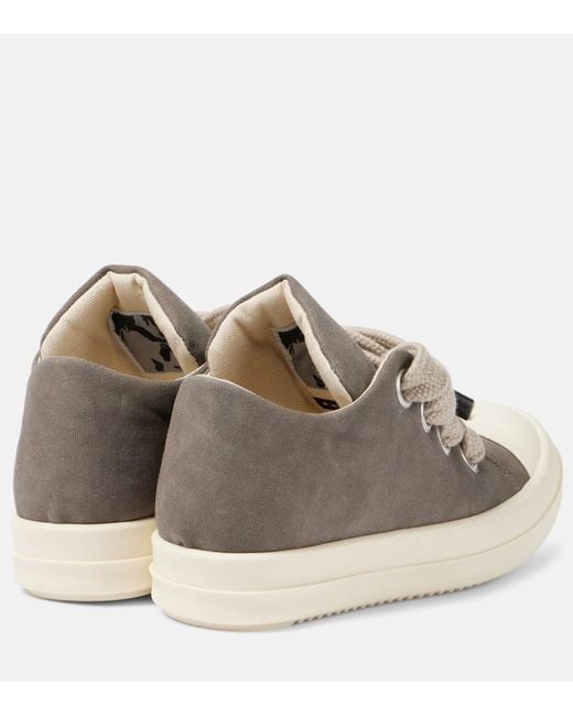 Rick Owens Natural Jumbolace Canvas High-Top Sneakers