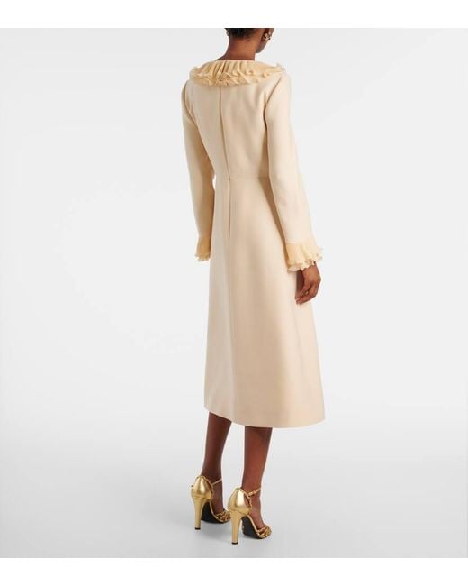 Valentino Natural Crepe Couture Ruffled Midi Dress