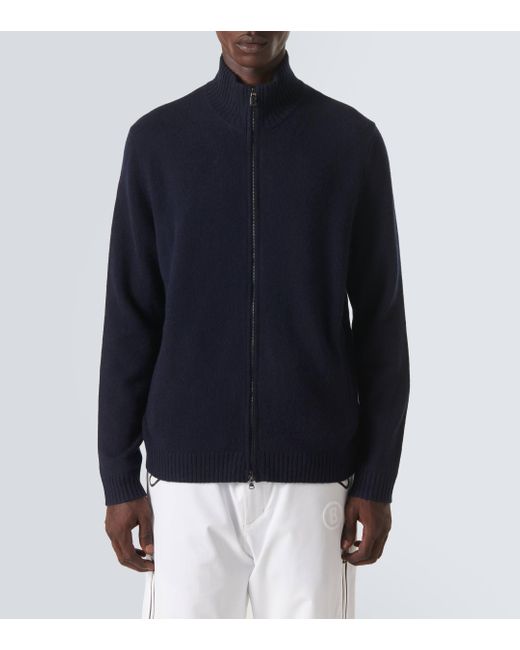 Bogner Blue Dexter Wool And Cashmere Zip-up Sweater for men