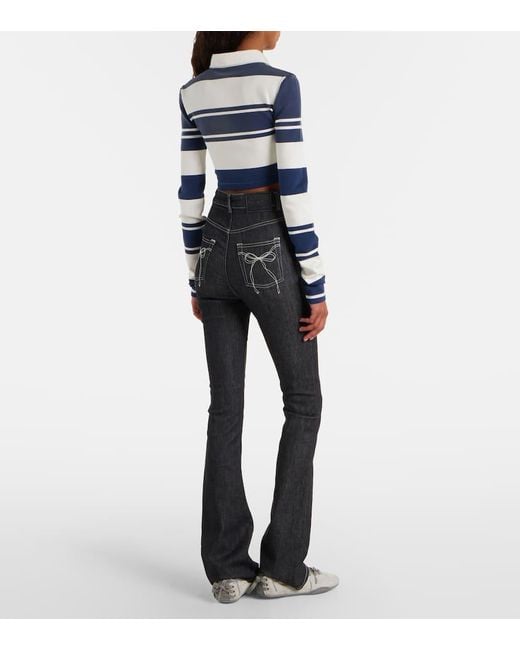Acne Blue High-Rise Flared Jeans