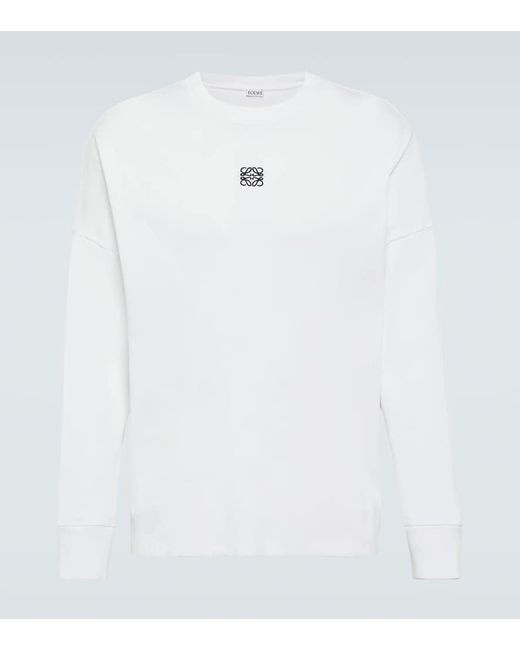 Camiseta de jersey de algodon con anagrama Loewe de hombre de color White
