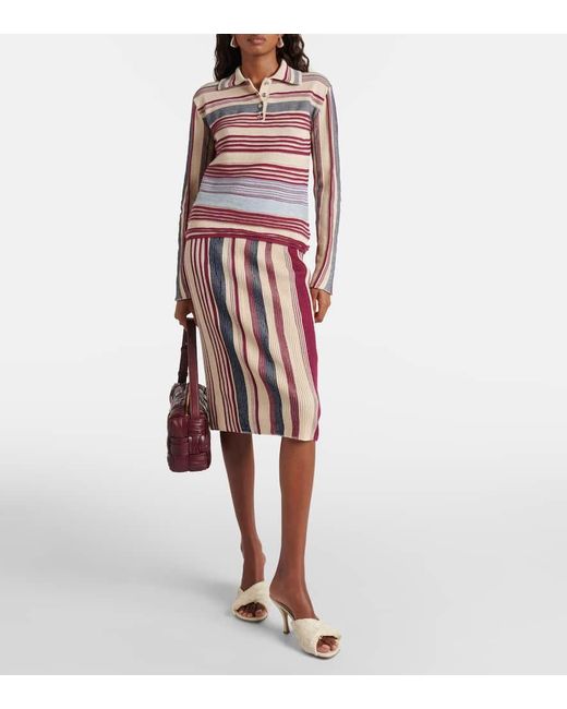 Gonna Midi di Bottega Veneta in Red