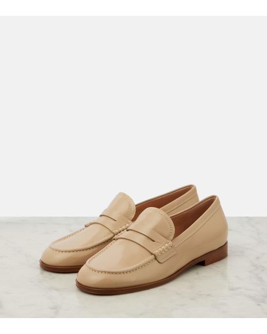Gianvito Rossi Natural Georgie Nuit Patent Leather Loafers