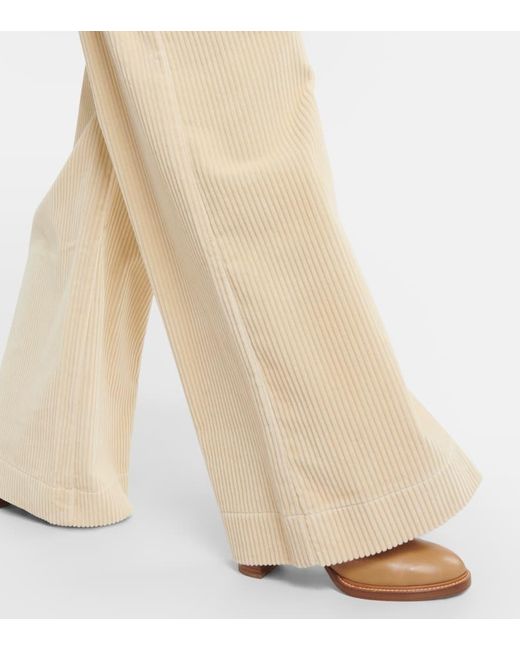 Pantalones anchos en pana de algodon Etro de color Natural