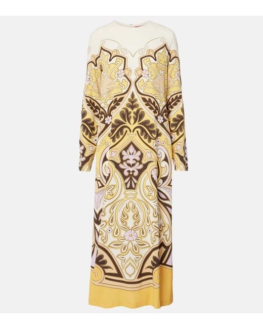 LaDoubleJ Metallic Spells Placee Printed Maxi Dress