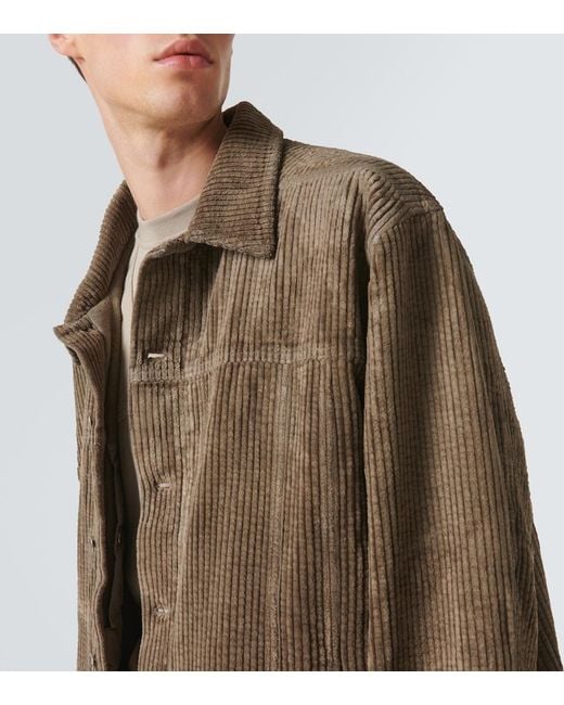Rick Owens Natural Jumbo Corduroy Oversized Cotton Jacket for men