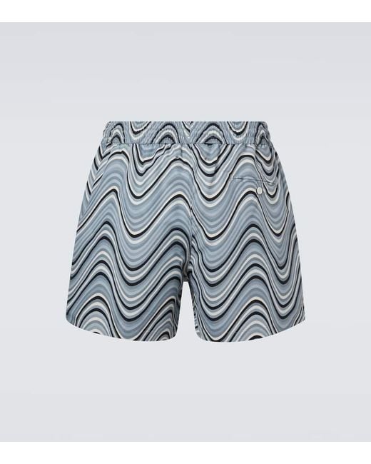 Frescobol Carioca Blue Rio Printed Swim Trunks for men