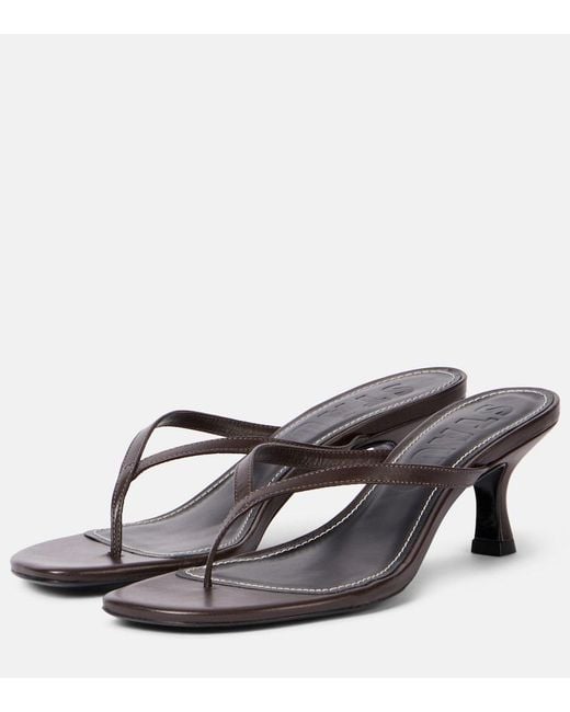 Staud Gray Freja 60 Leather Mules