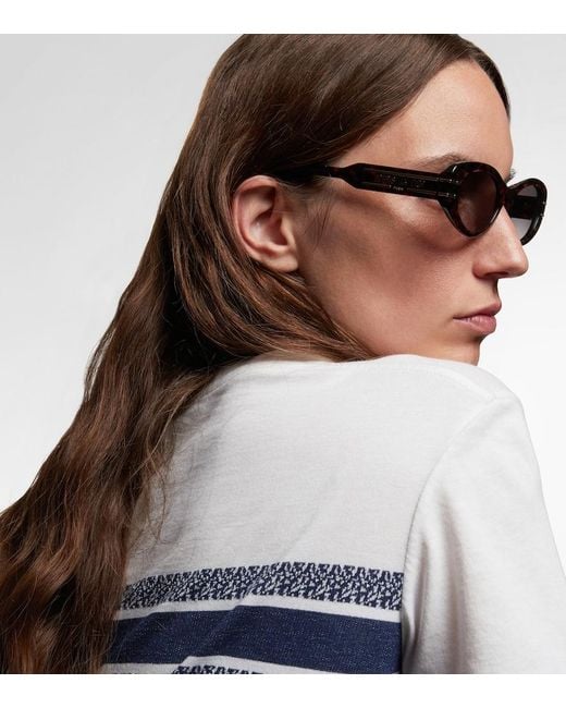 Dior Brown Diorsignature B8U Oval Sunglasses