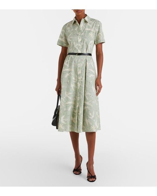 Altuzarra Green Kiera Printed Cotton-Blend Shirt Dress