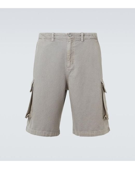 Our Legacy Gray Mount Cotton And Hemp Canvas Cargo Shorts for men