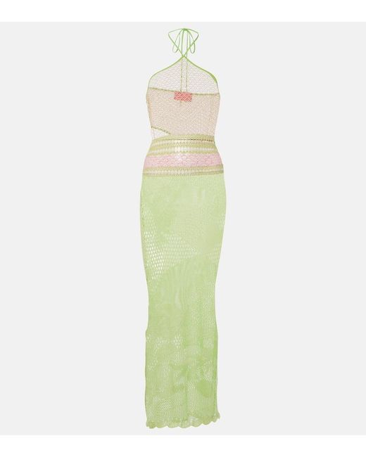 Vestido largo Natalie de mezcla de algodon Roberta Einer de color Green