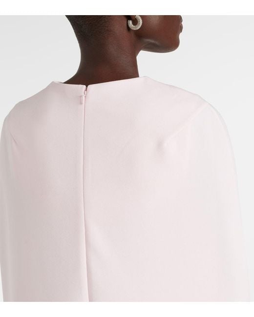 Safiyaa Pink Oria Ruffled Crepe Midi Dress