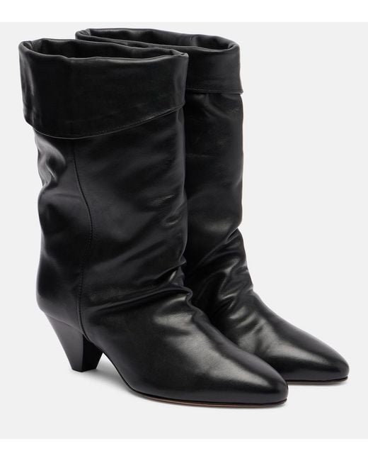 Isabel Marant Black Dalby 55 Leather Ankle Boots