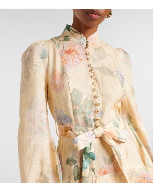 Abito Midi Illuminate di Zimmermann in Natural